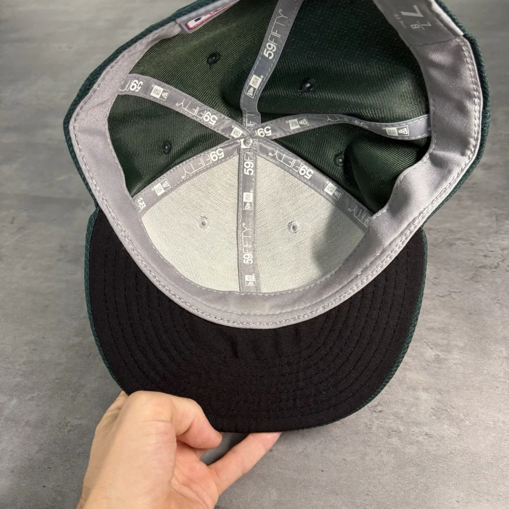 Oakland A's Athletics Hat New‎ Era Cap 7 7/8 Green Stripe 2015 All Star Patch